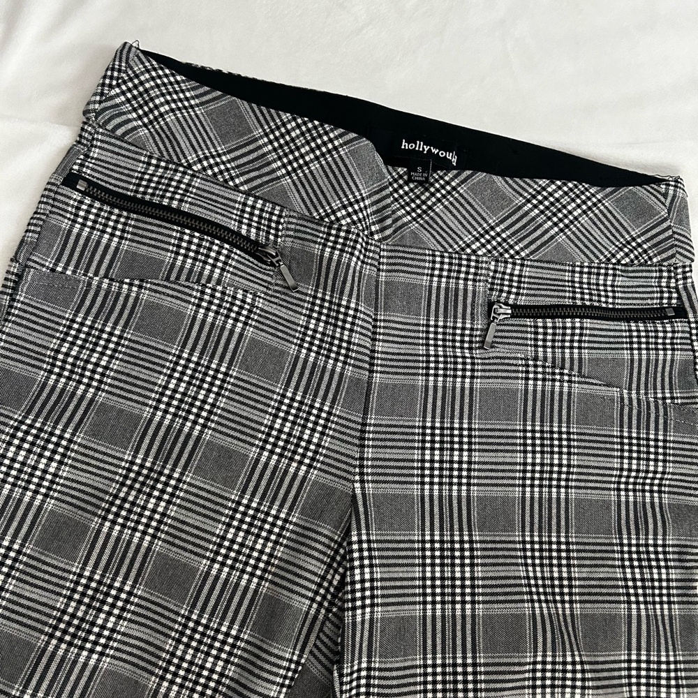 ‘Hollywould’ Black and White Plaid Pants